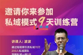 波波《私域模式9天训练营》