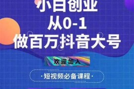 小白创业从0-1教你做百万抖音大号