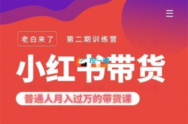 老白来了《小红书带货42天训练营2.0》