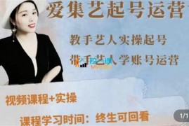 爱集艺《手艺人起号运营课程》