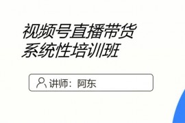 阿东《视频号直播带货系统性培训班》