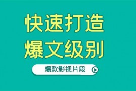 柚子团队《快速打造爆文级别的爆款影视片段》