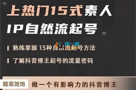 酸菜饱饱《上热门15式素人IP自然流起号》