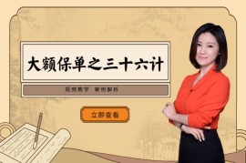 众筹：毛越·大额保单规划36计完整版