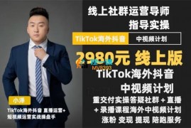 小泽《TikTok中视频课程30天线上陪跑》