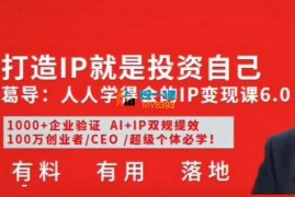 葛导《人人学得会的IP变现课6.0》