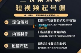 老孟《三农策划师短视频起号课》