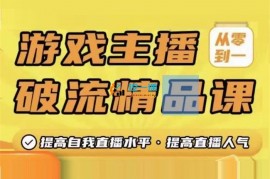 陈老师《游戏主播破流精品课》