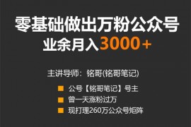 零基础做出万粉公众号 业余月入3000+