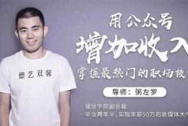 粥左罗《用公众号增加收入》