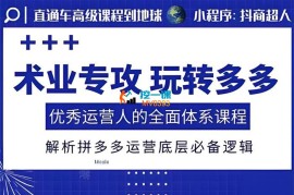 阿七《拼多多0-1课程》