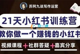 苏阿九《21天小红书训练营第六期》