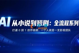 安静《AI从小说到短剧：全流程系列课》