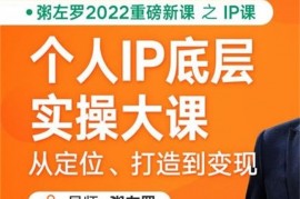 粥左罗《个人IP底层实操大课》