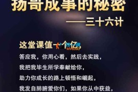 扬哥《成事的秘密36计》