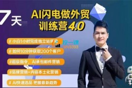 众筹：AI闪电做外贸训练营4.0