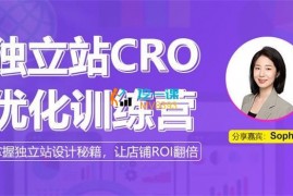 Sophia《独立站CRO优化训练营》