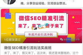 微信SEO精准引流玩法实战班