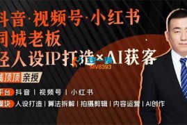 钱顶顶《同城老板轻人设IP打造+AI获客》