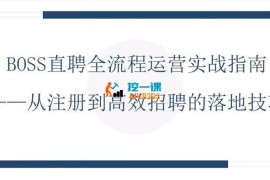 星辰《BOSS直聘全流程运营实战指南》