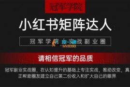 冠军学院《小红书矩阵达人副业项目》