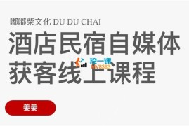 姜姜《酒店民宿自媒体获客线上课程》