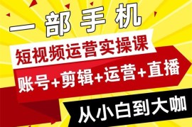 晨哥剪辑《短视频运营实操课》