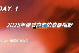 安先生《个人商业体的内容营销课》