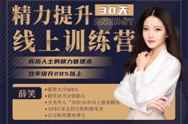 微笑大学《30天精力提升训练营》