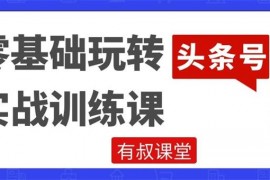 有叔课堂《零基础玩转头条号实战训练课》