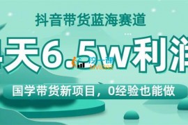 旭哥《抖音蓝海赛道国学带货项目》