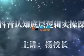 杨校长《抖音认知底层逻辑实操课》