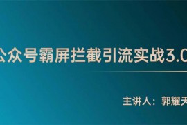 郭耀天《公众号霸屏拦截引流实战3.0》