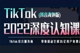 彭乾《2022TIkTok深度认知课》