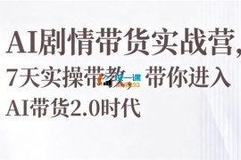许轲《AI剧情带货实战营》