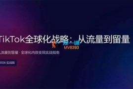 2026TikTok海外创业从流量到变现全案