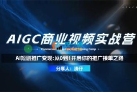 涛仔《AI短剧推广变现从0到1》