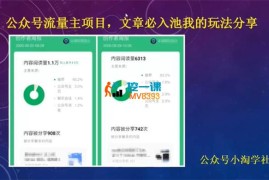 小淘《公众号流量主项目必入池》