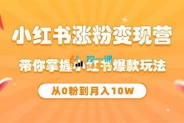 蔡汶川《小红书爆涨粉变现营第6期》