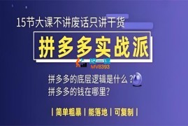 朋哥电商《拼多多实战派》