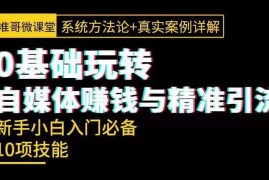 准哥自媒体大揭秘：自媒体赚钱+抖音精准引流