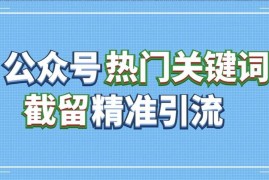 《公众号热门关键词截留》精准引流实战课程