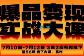 群响《杭州爆品变现实战大课7月10-11-12日线下》