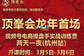 顶峯会《视频号电商操盘手线下课》