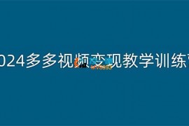 老旋《2024多多视频变现教学训练营》