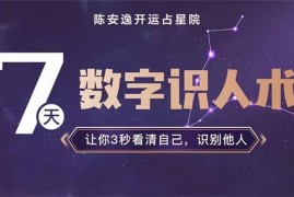 众筹：陈安逸·7天数字识人术