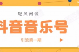 轻风闲谈《抖音音乐号变现第一期》