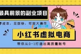 久叔《小红书图文号虚拟电商》