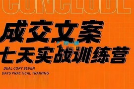 三把刀《成交文案七天实战训练营》
