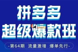老陶《拼多多超级爆款班64期线下课资料》